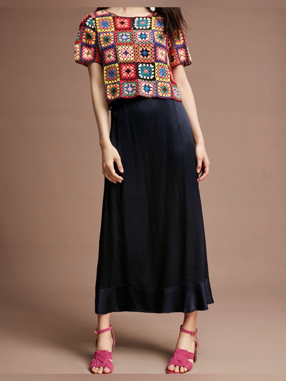 FARM Rio Multicolor Crocheted & cropped pullover - Picture 3 of 9